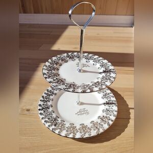 Royal Albert Bone China 25th Anniversary Silver/white 2 tier cake